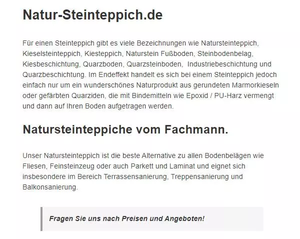 Natur Steinteppich  für  Lichtenstein