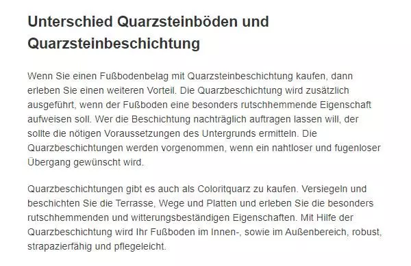 Quarzstein Bodenbeschichtung im Raum  Grafenberg